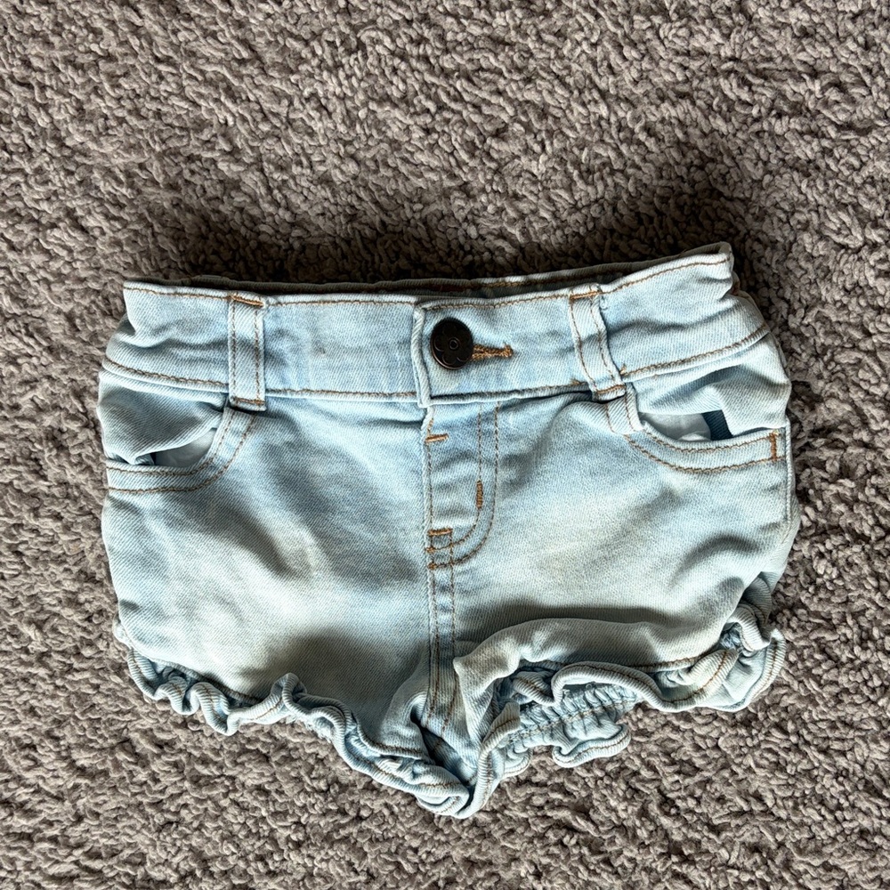 Garanimals Light Blue Ruffle Hem Toddler Shorts